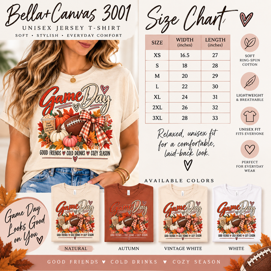 Game Day Fall Football Pumpkin T-Shirt | plaid bow, autumn tailgate