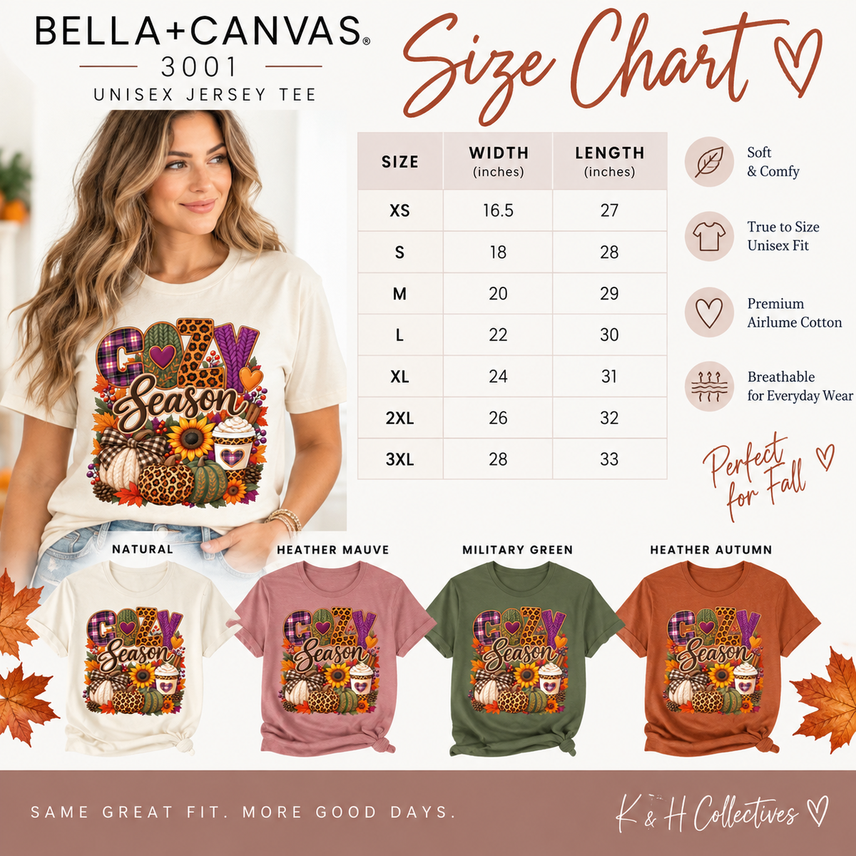 Cozy Season Fall Shirt for Women|Pumpkin & Coffee Graphic Tee|Autumn Plaid Leopard Sunflower T-Shirt|Cute Fall Thanksgiving T