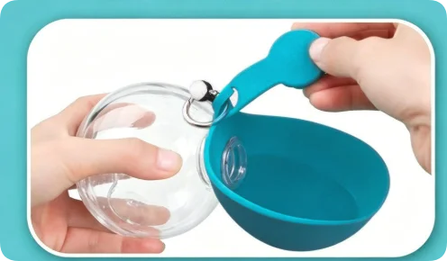 Portable Dog Water Bottle with Foldable Bowl – 285ml Travel Bottle
