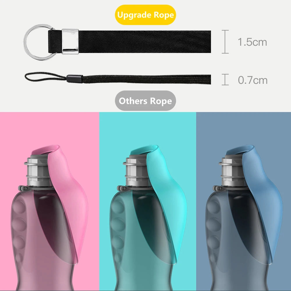 Portable Dog Water Bottle with Foldable Bowl – 800ml Large Capacity