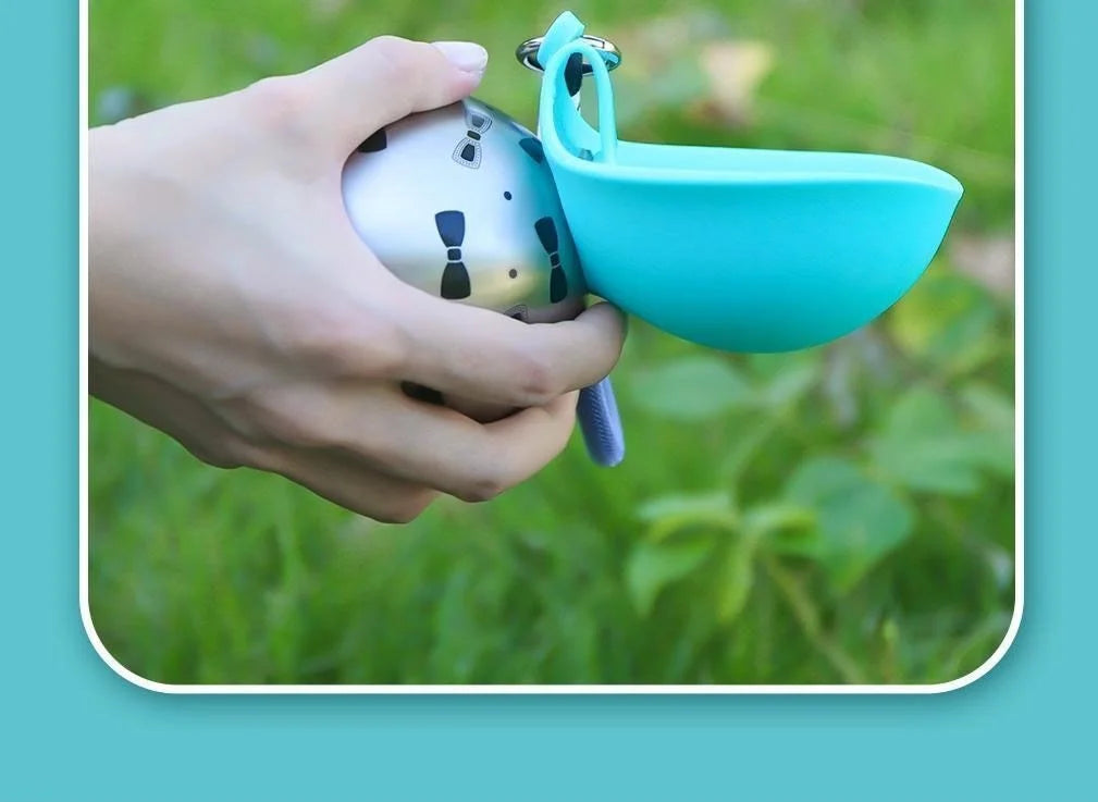 Portable Dog Water Bottle with Foldable Bowl – 285ml Travel Bottle