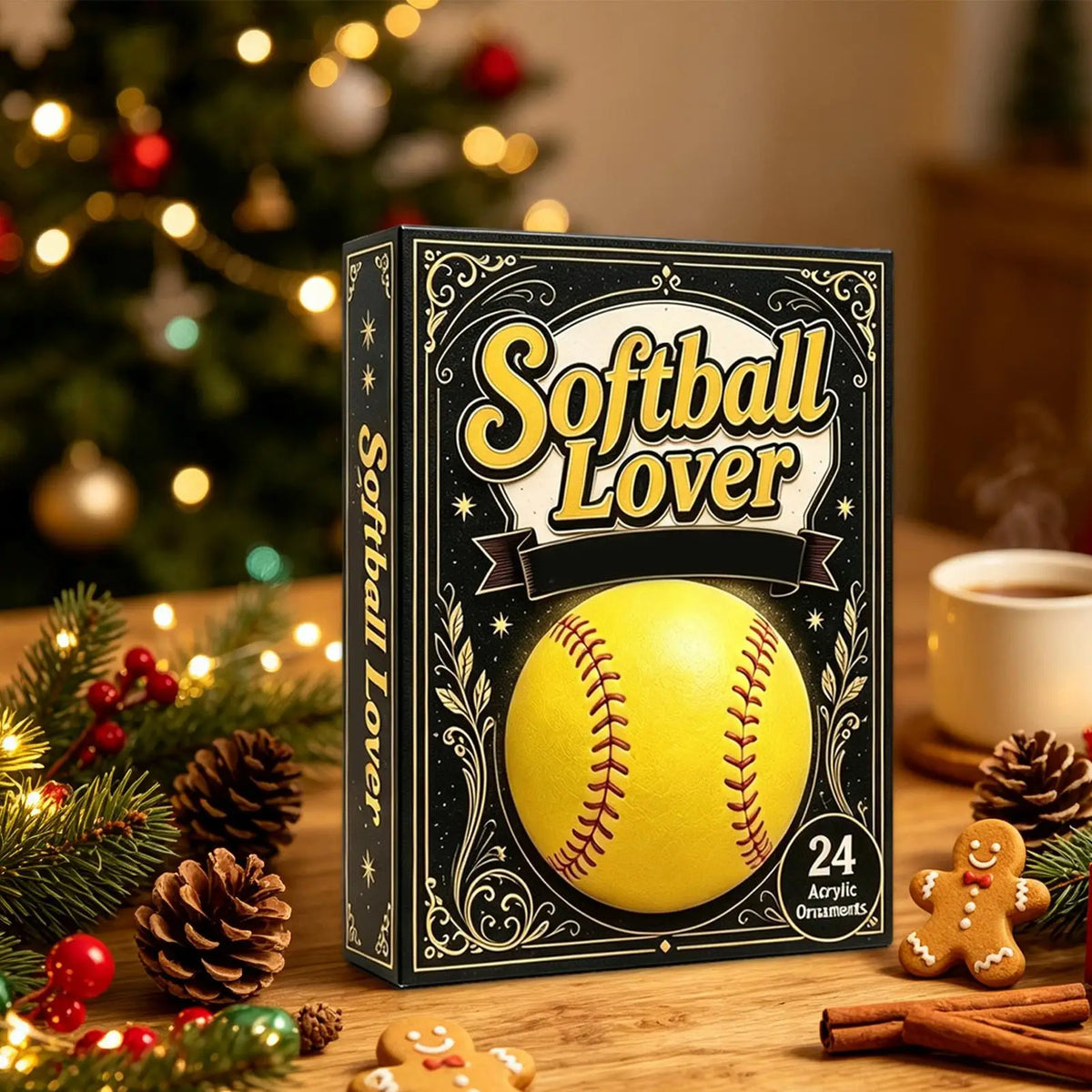 Softball Advent Calendar 2026 – 24 Day Christmas Countdown with Softball Ornaments, Girls Softball Gift
