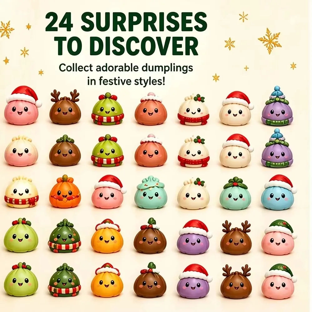 Christmas Dumpling Squishy Advent Calendar 2026 – 24 Day Countdown Fidget Toy
