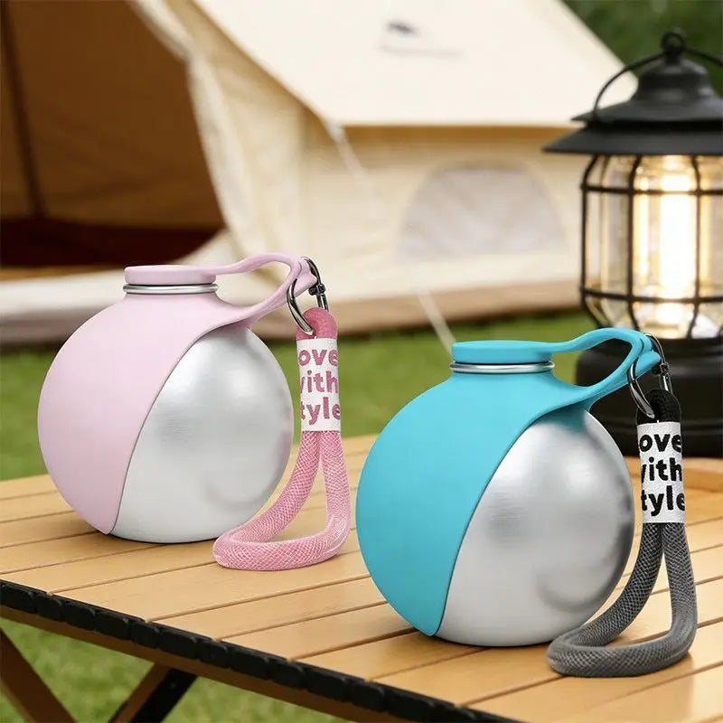 Portable Dog Water Bottle with Foldable Bowl – 285ml Travel Bottle