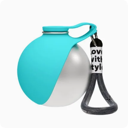 Portable Dog Water Bottle with Foldable Bowl – 285ml Travel Bottle