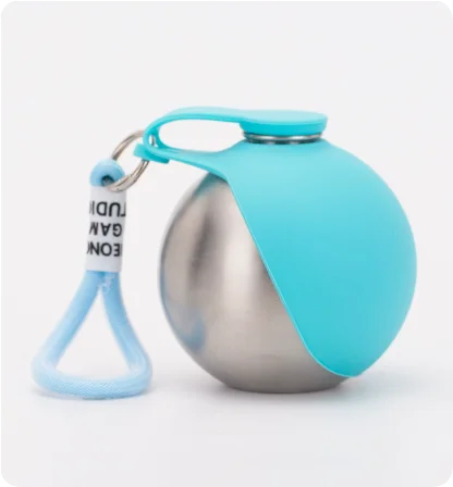 Portable Dog Water Bottle with Foldable Bowl – 285ml Travel Bottle