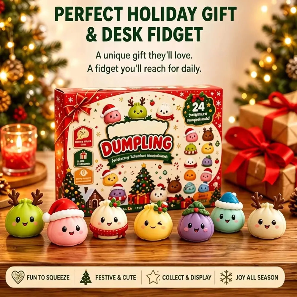 Christmas Dumpling Squishy Advent Calendar 2026 – 24 Day Countdown Fidget Toy
