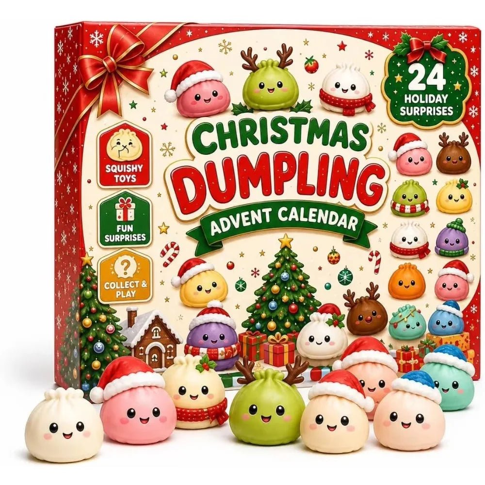 Christmas Dumpling Squishy Advent Calendar 2026 – 24 Day Countdown Fidget Toy