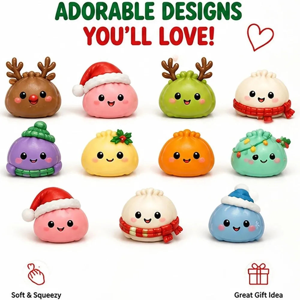 Christmas Dumpling Squishy Advent Calendar 2026 – 24 Day Countdown Fidget Toy