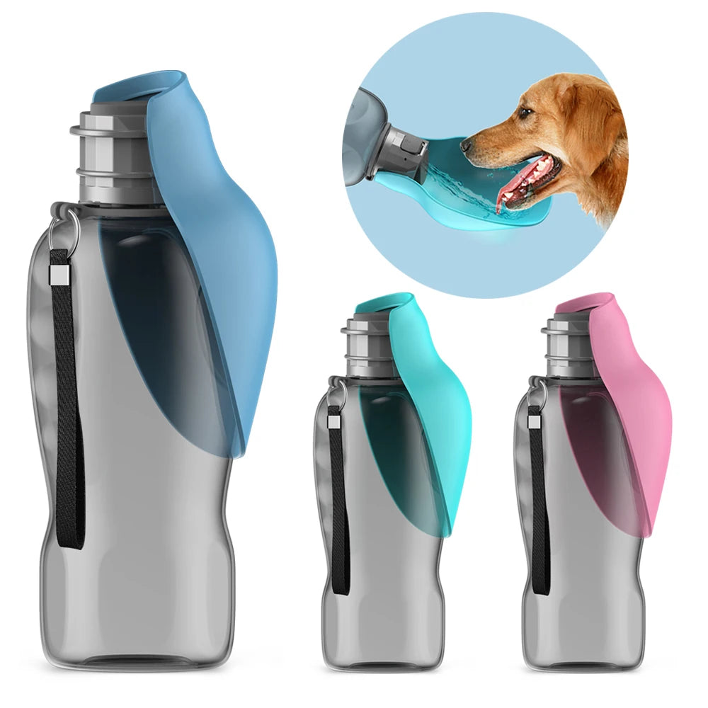 Portable Dog Water Bottle with Foldable Bowl – 800ml Large Capacity
