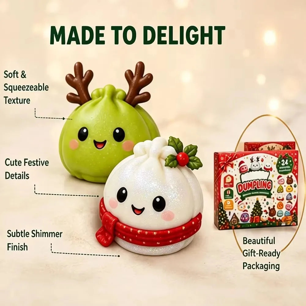 Christmas Dumpling Squishy Advent Calendar 2026 – 24 Day Countdown Fidget Toy